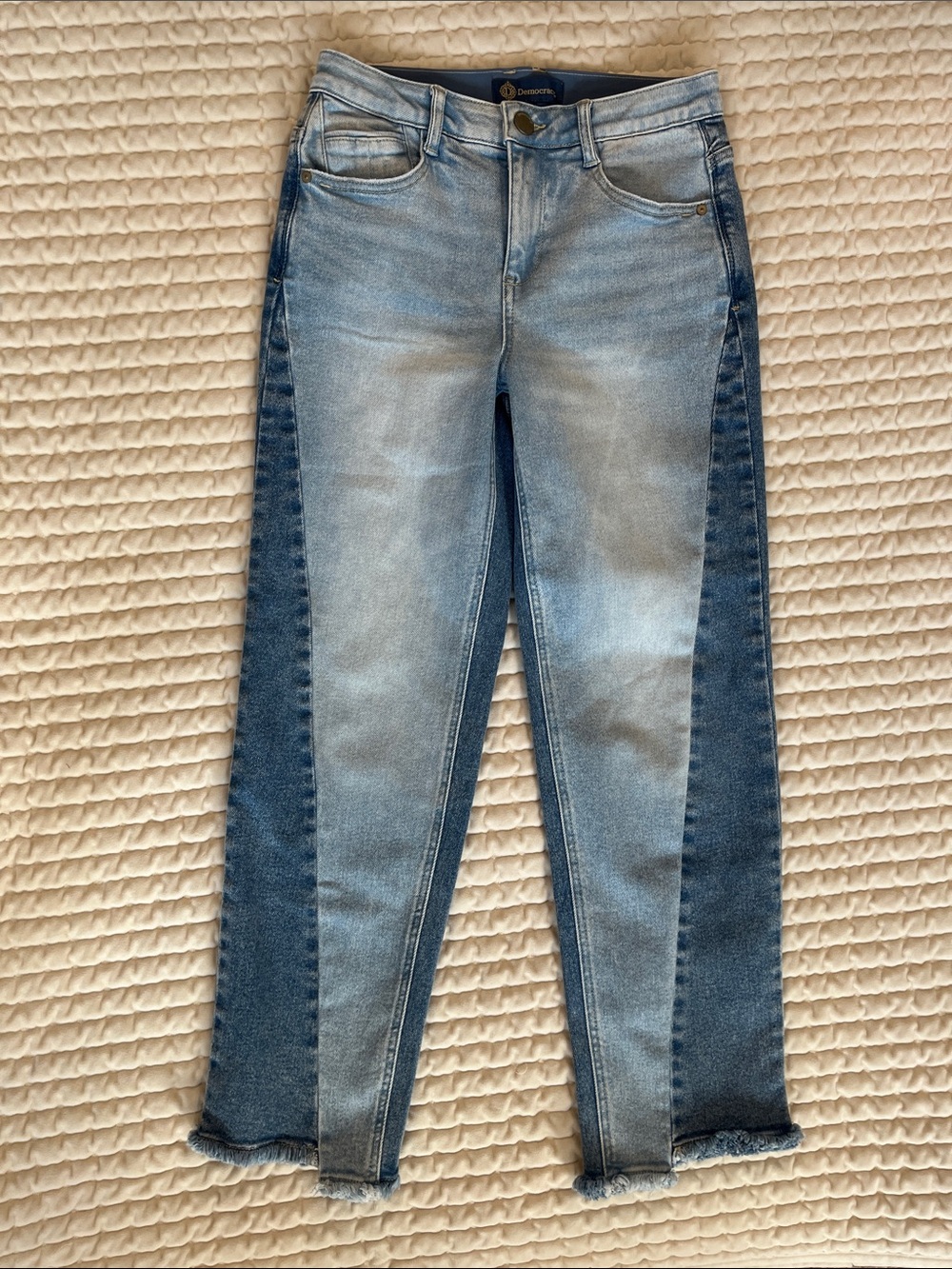Democracy Two-Tone Light and Dark Blue Skinny Jeans